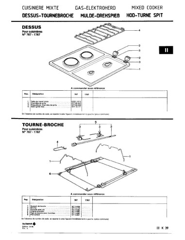 Pièces détachées DE DIETRICH 767 767 