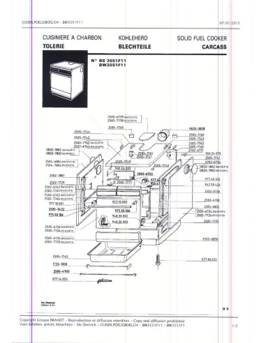 Pièces détachées DE DIETRICH BS3551F1 BS3551F11 