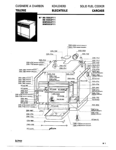 Pièces détachées DE DIETRICH BS6553F1 BS6553F11 