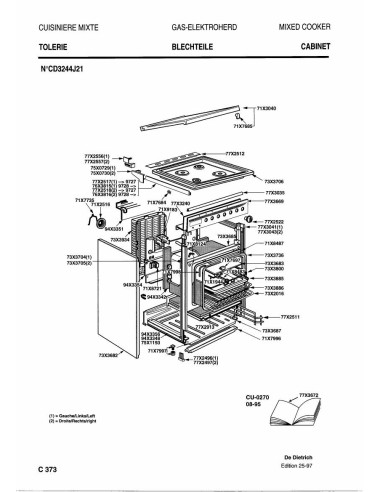 Pièces détachées DE DIETRICH CD3244J2 7DC0172 Annee 0 7DC0172 