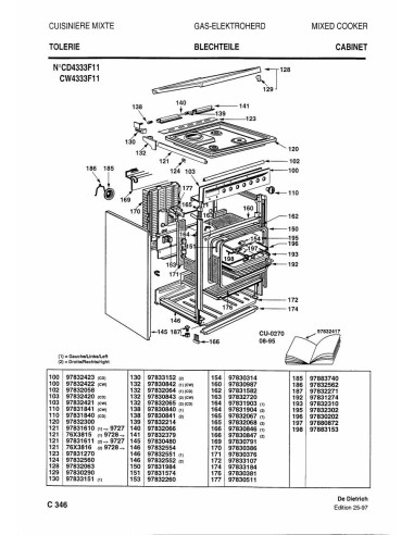 Pièces détachées DE DIETRICH CD4333F1N 7DC0051 Annee 0 7DC0051 