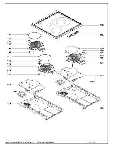 Pièces détachées DE DIETRICH DCI1198W DCI1198W1 DCI1198W2 DCI1198W3 