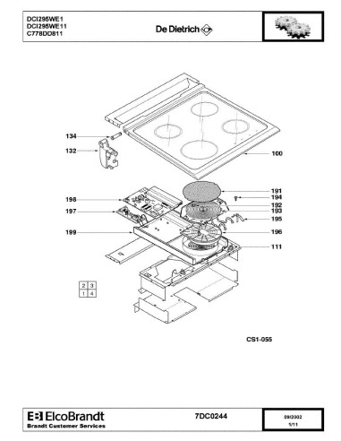 Pièces détachées DE DIETRICH DCI295WE1 DCI295WE11 