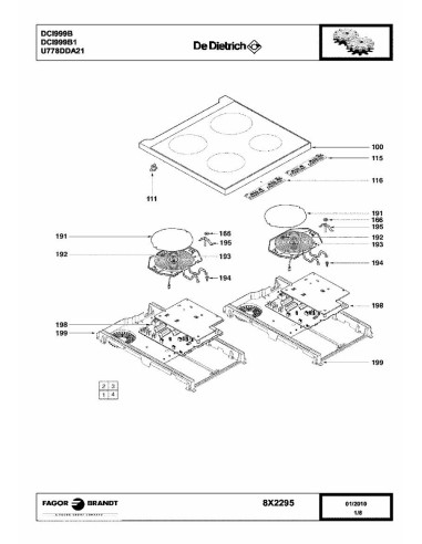 Pièces détachées DE DIETRICH DCI999B DCI999B1 