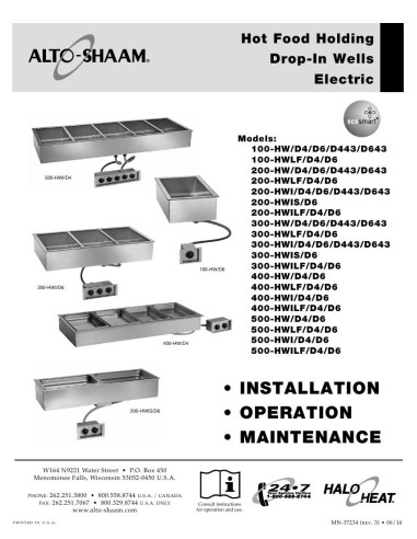 Pièces détachées ALTO-SHAAM 100-HW-D443 - ALTO-SHAAM 100-HW-D443 - Alto-Shaam