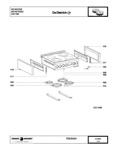 Pièces détachées DE DIETRICH DCV672XE2 dcv672xe 