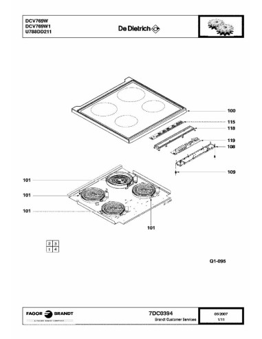 Pièces détachées DE DIETRICH DCV769W1 dcv769w1 