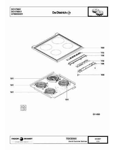 Pièces détachées DE DIETRICH DCV769X1 DCV769X1 