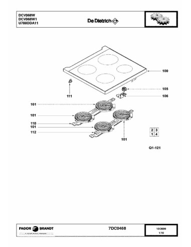 Pièces détachées DE DIETRICH DCV968W1 dcv968w1 