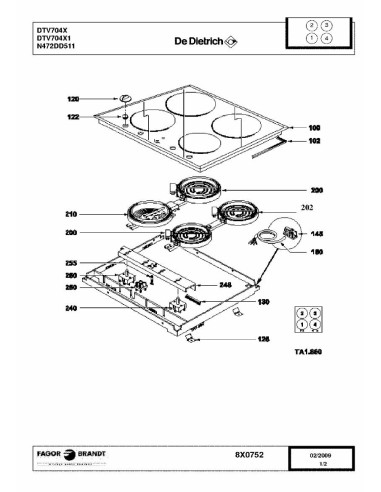 Pièces détachées DE DIETRICH DTV704X1 dtv704x1 