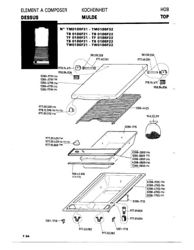 Pièces détachées DE DIETRICH TS0186F2 TS0186F22 