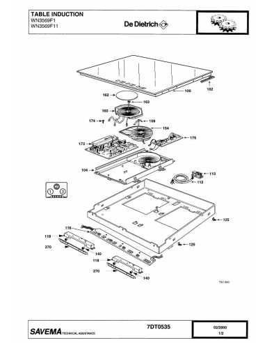Pièces détachées DE DIETRICH WN3569F1 7DT0535 Annee 0 7DT0535 