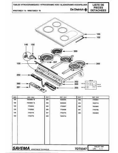 Pièces détachées DE DIETRICH WN3738E2 REP-006336 Annee 0 REP-006336 