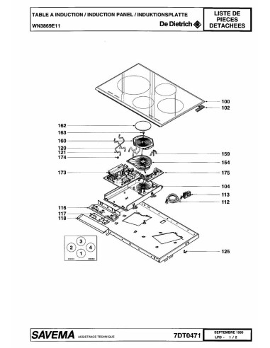 Pièces détachées DE DIETRICH WN3869E1 7DT0471 Annee 0 7DT0471 