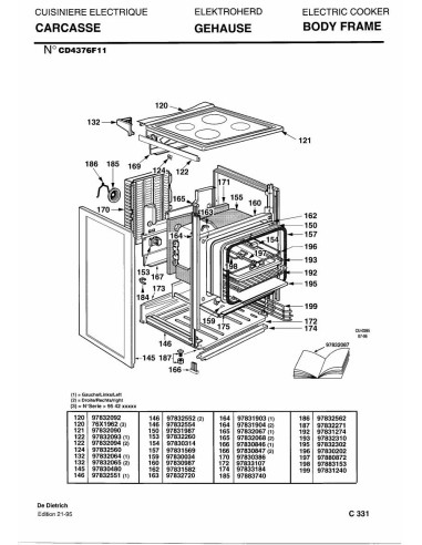 Pièces détachées DE DIETRICH CD4376F1 7DC0047 Annee 0 7DC0047 