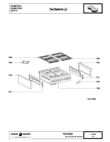 Pièces détachées DE DIETRICH DCM672XE 7DC0386 Annee 0 7DC0386 