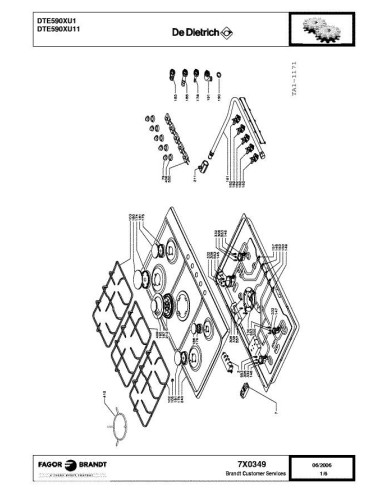 Pièces détachées DE DIETRICH DTE590XU1 7X0349 Annee 0 7X0349 