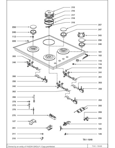 Pièces détachées DE DIETRICH DTG712B DTG712B1 DTG712B2 7DT0954 