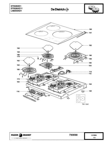 Pièces détachées DE DIETRICH DTI526XE1 7X9590 Annee 0 7X9590 