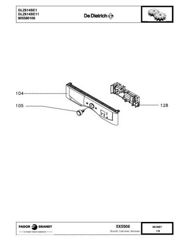 Pièces détachées DE DIETRICH DLZ614BE1 5X5506 Annee 0 5X5506 