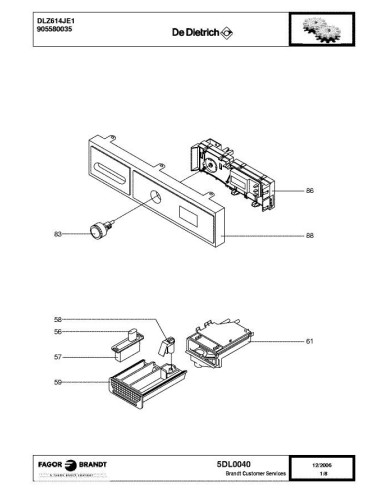 Pièces détachées DE DIETRICH DLZ614JE1 905580035 5DL0040 Annee 0 5DL0040 