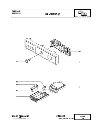 Pièces détachées DE DIETRICH DLZ614JE1 905580035 5DL0040 