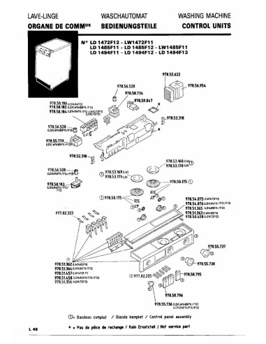 Pièces détachées DE DIETRICH LD1472F1 LD1472F12 