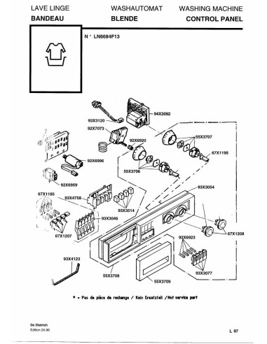 Pièces détachées DE DIETRICH LN6684F1 5DL0027 Annee 0 5DL0027 