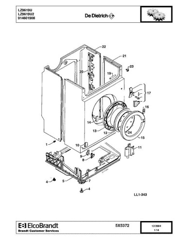 Pièces détachées DE DIETRICH LZ9619U2 5X5372 Annee 0 5X5372 