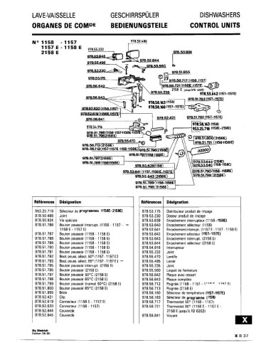 Pièces détachées DE DIETRICH 2158E 2158E 