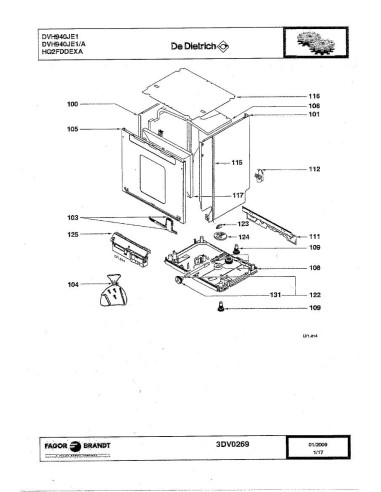 Pièces détachées DE DIETRICH DVH940JE1 DVH940JE1/A 
