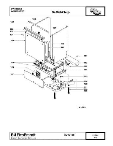 Pièces détachées DE DIETRICH DVI300DE1 AO8MDHEXC 3DV0172 