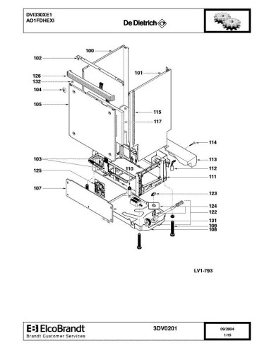 Pièces détachées DE DIETRICH DVI330XE1 3DV0201 Annee 0 3DV0201 