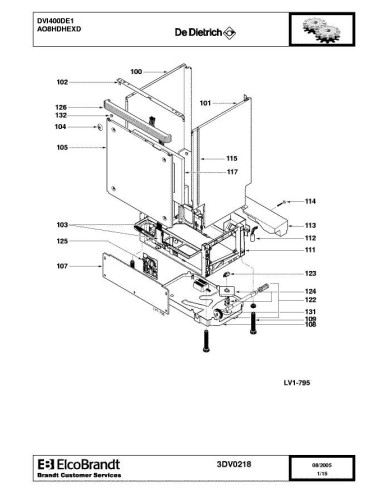 Pièces détachées DE DIETRICH DVI400DE1 3DV0218 Annee 0 3DV0218 