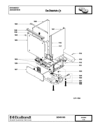 Pièces détachées DE DIETRICH DVI440XE1 AO3ADHEXN 3DV0193 3DV0211 AO3ADHEXF AO3ADHEXI 