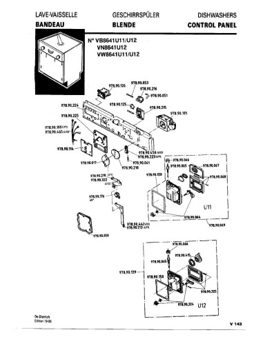 Pièces détachées DE DIETRICH VN8641U1 VN8641U12 