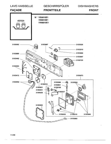 Pièces détachées DE DIETRICH VN8810E VN8810E1 