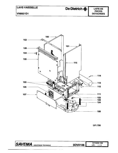 Pièces détachées DE DIETRICH VN8921D1 34SJDHEU3 