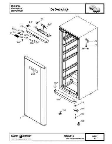 Pièces détachées DE DIETRICH 6545UNIL 4DG0010 Annee 0 4DG0010 