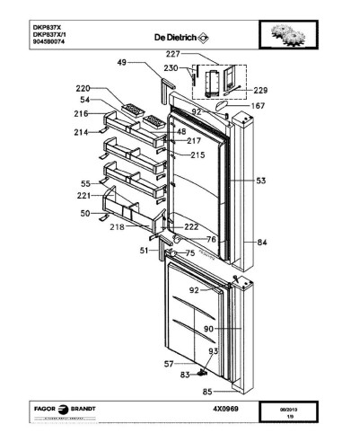 Pièces détachées DE DIETRICH DKP837X DKP837X 