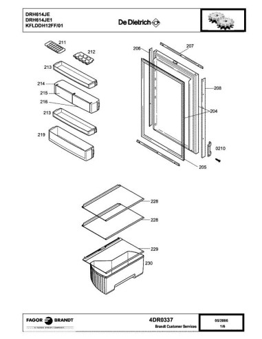 Pièces détachées DE DIETRICH DRH614JE 4DR0337 Annee 0 4DR0337 