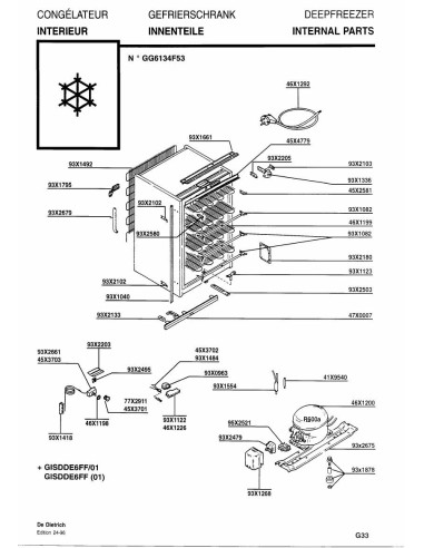 Pièces détachées DE DIETRICH GG6134F5 4DA0018 Annee 0 4DA0018 