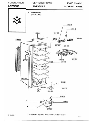 Pièces détachées DE DIETRICH GG8234E41 REP-001000 Annee 0 REP-001000 