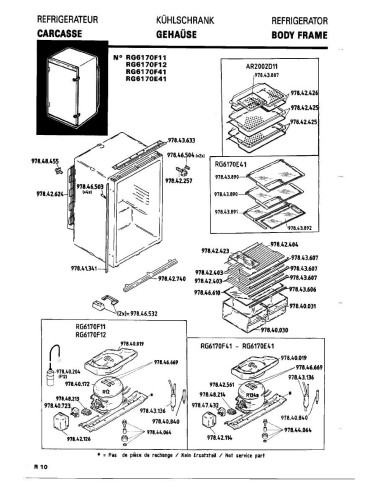 Pièces détachées DE DIETRICH RG6170F4 RG6170F41 