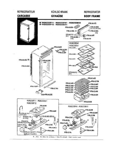 Pièces détachées DE DIETRICH RG6233E4 RG6233E41 