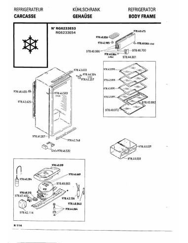 Pièces détachées DE DIETRICH RG6233E5 RG6233E51 4DR0042 Annee 0 4DR0042 