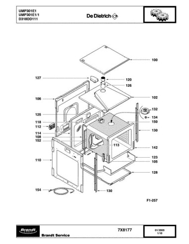 Pièces détachées DE DIETRICH UMP301E1 7X8177 Annee 0 7X8177 