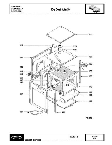 Pièces détachées DE DIETRICH UMP412E1 7X8313 Annee 0 7X8313 