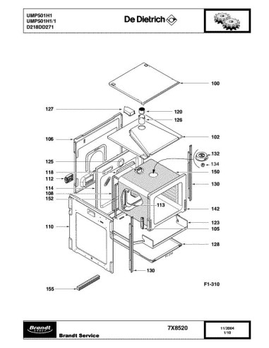 Pièces détachées DE DIETRICH UMP501H1 7X8520 Annee 0 7X8520 