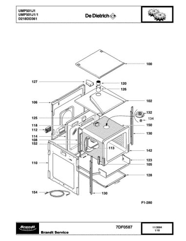 Pièces détachées DE DIETRICH UMP501J1 7DF0587 Annee 0 7DF0587 